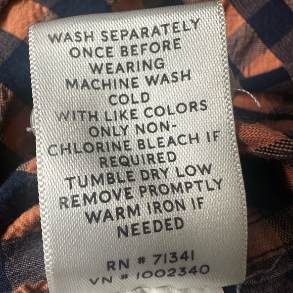 LL BEAN SIGNATURE Slim Fit Men’s Blue Orange Checkered Button Up Sz Large Shirt - Picture 8 of 12